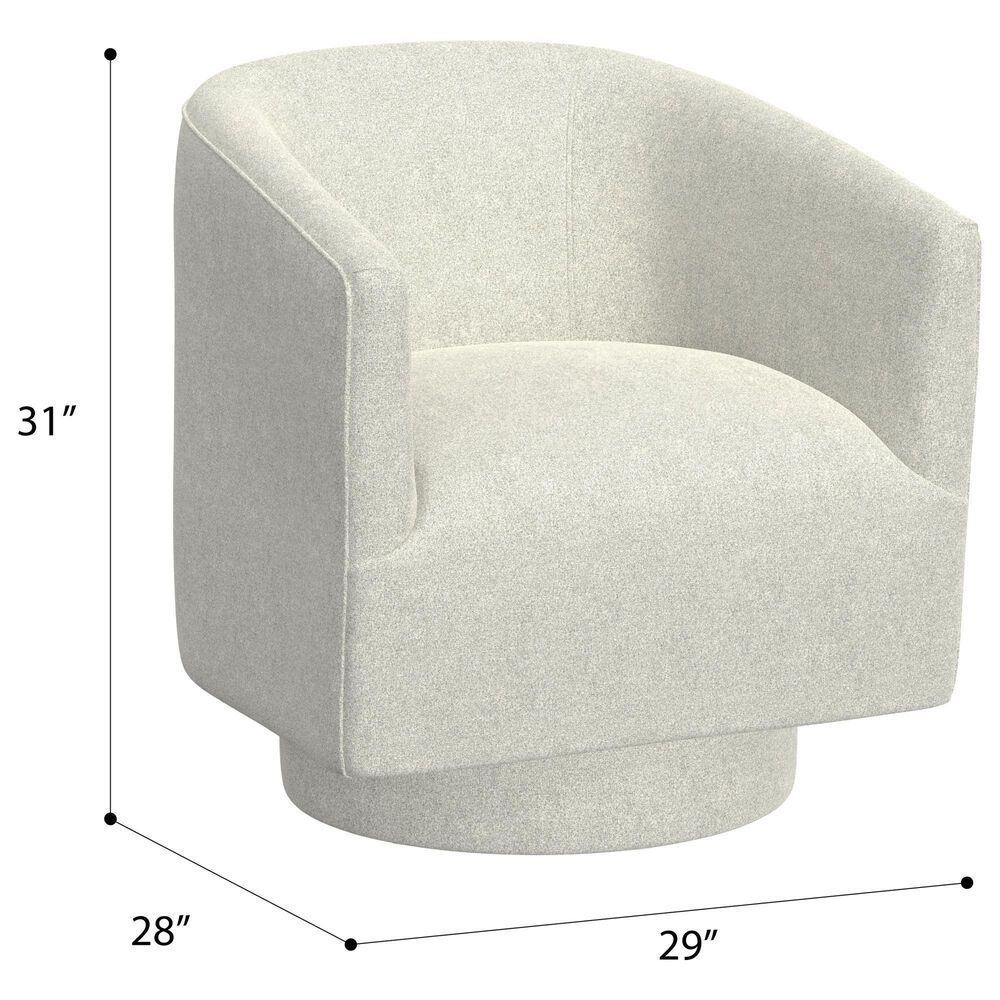 Emerald Home Furnishings Brylee Swivel Accent Chair in White, , large