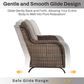 Sunwell Garden Outdoor Glider Loveseat with Brown Rattan in Gray, , large