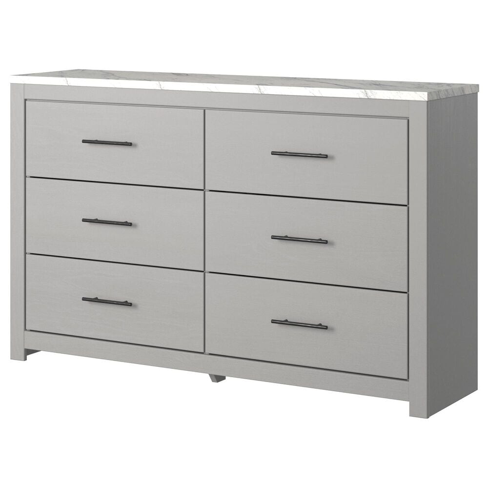 Ashley Cottonburg 6 Drawer Dresser in Light Gray and White, , large