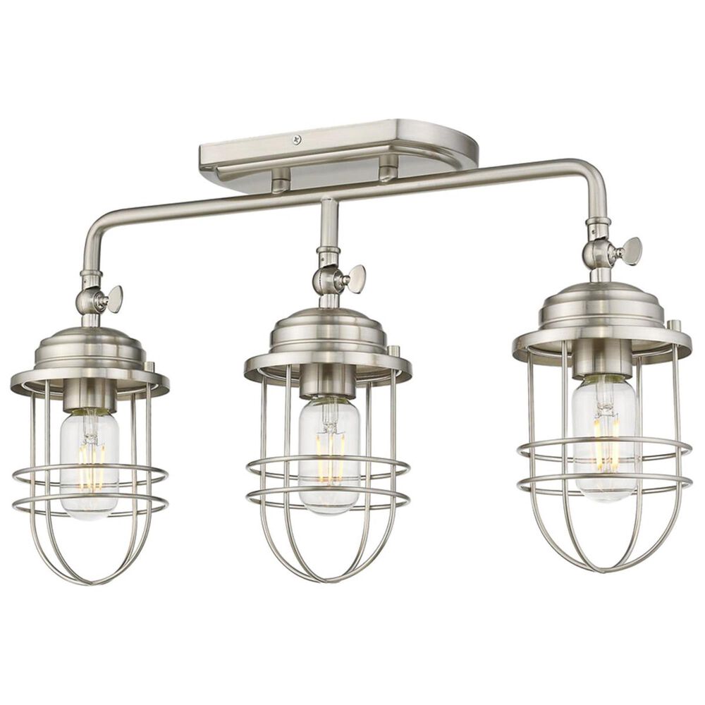 Golden Lighting Seaport 3-Light Linear Semi-Flush in Pewter, , large
