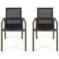 Hearth and Haven Belfast Outdoor Dining Chair with Grey Frame in Black (Set of 2), , large