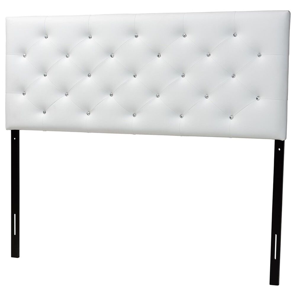 Baxton Studio Viviana Full Upholstered Headboard in White, , large