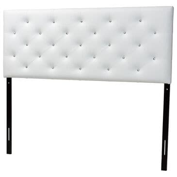 Baxton Studio Viviana Queen Upholstered Headboard in White, , large