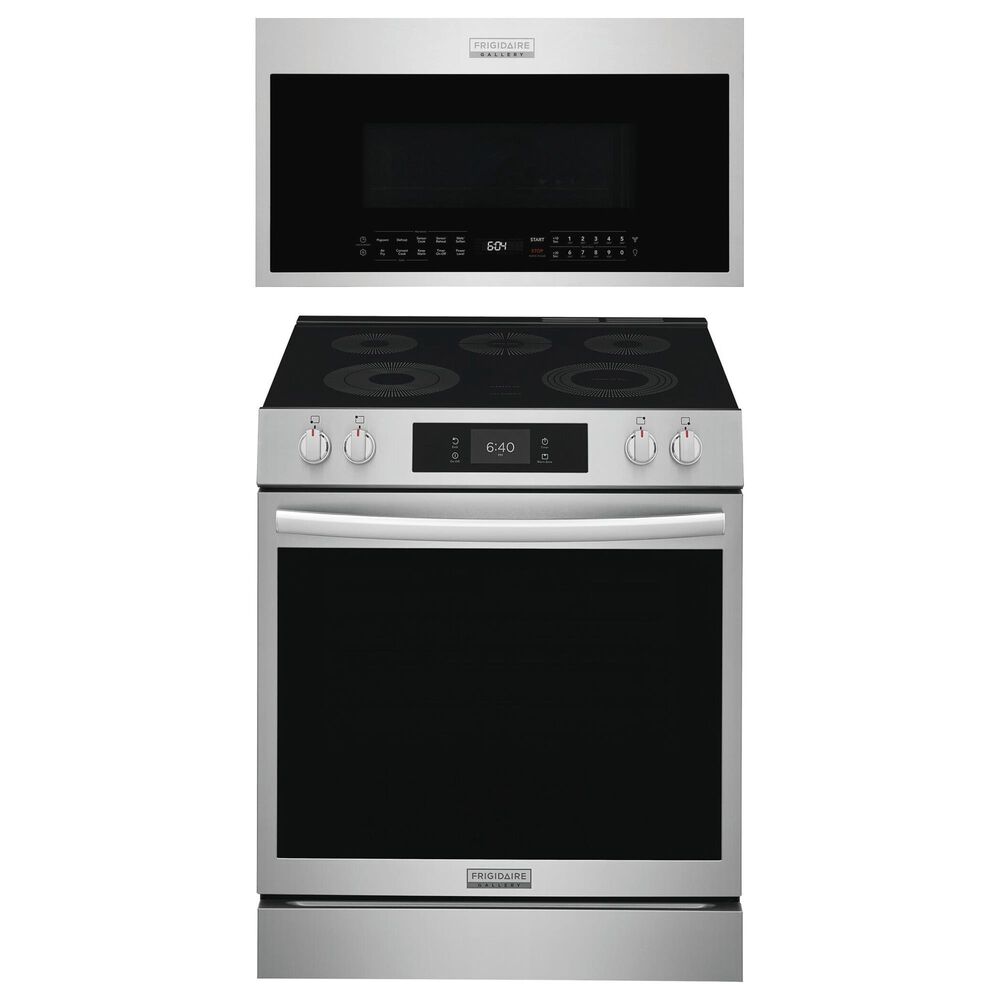 Frigidaire Gallery 2-Piece Kitchen Package with 6.2 Cu. Ft. Electric Range and 30" Over-The-Range Microwave in Stainless Steel, , large