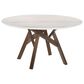 Blue River Venus and Rowan 5-Piece Dining Set with Gray Cushion in Walnut and White, , large