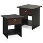 HOMLUX 1-Drawer Modern Nightstand with Open Shelf in Espresso (Set of 2), , large