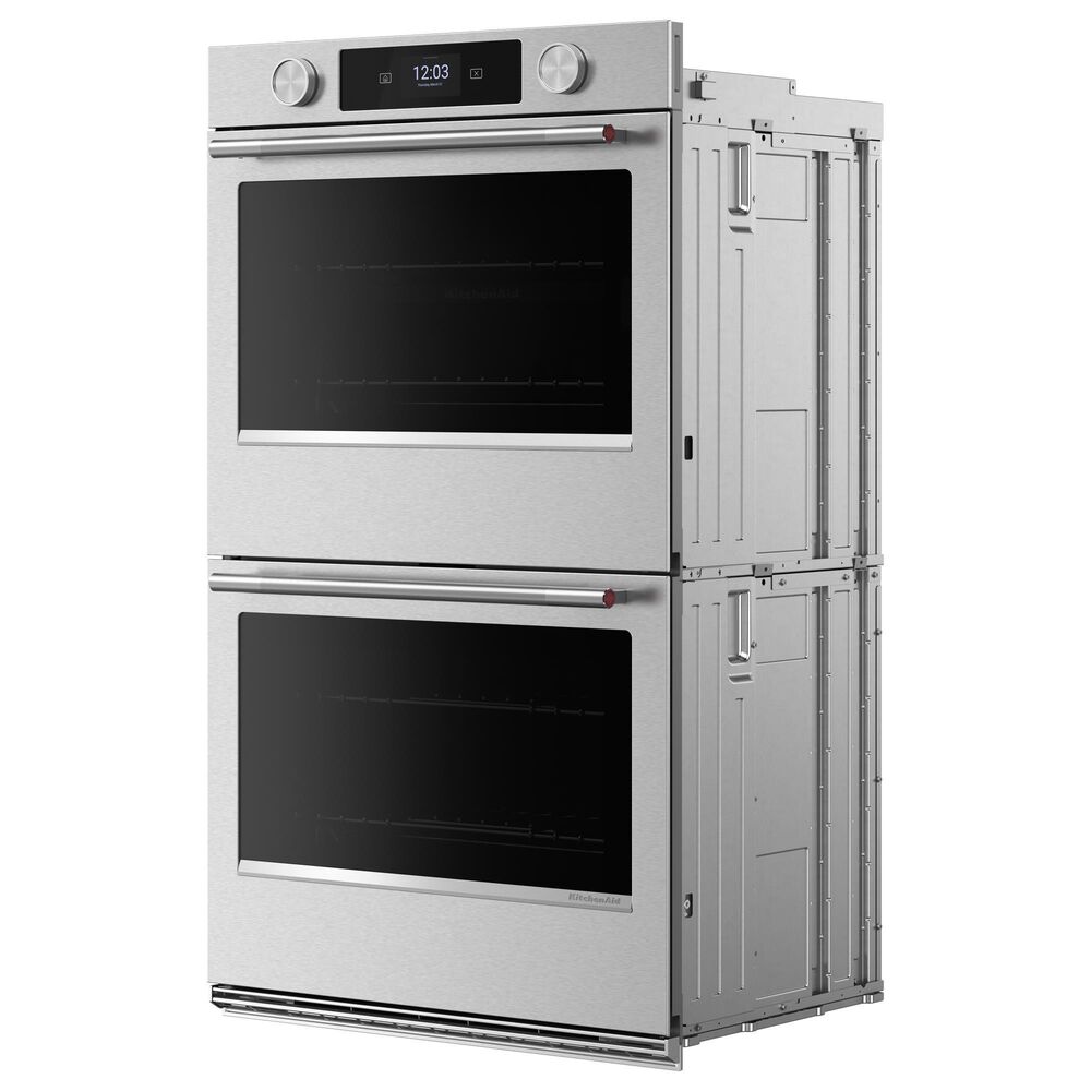 KitchenAid 2-Piece Kitchen Package with PrintShield Stainless Steel 30" Smart Double Wall Oven and Black 36" Induction Cooktop, , large