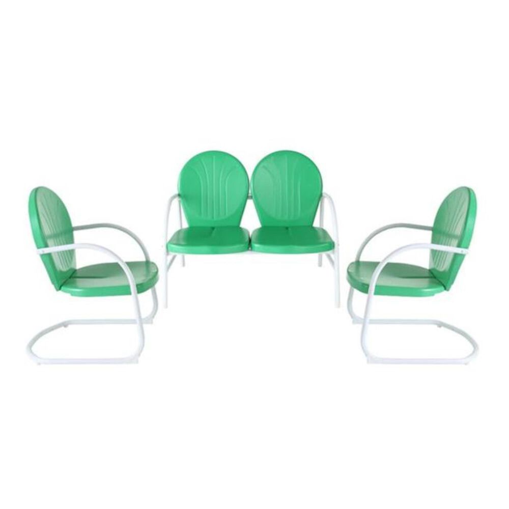 Crosley Furniture Griffith Loveseat and 2 Chairs in Grasshopper Green, , large