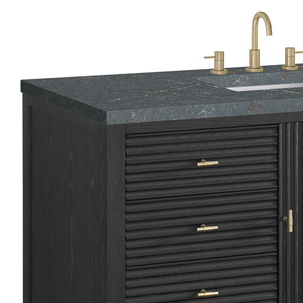 James Martin Vanities Myrrin 48&quot; Vanity in Carbon Oak with 3 cm Parisien Bleu Quartz Top, , large