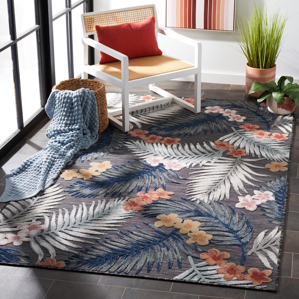 Safavieh Cabana CBN451H 4&#39; x 6&#39; Black and Rust Indoor/Outdoor Area Performance Rug, , large