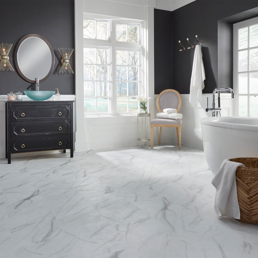 Mannington Legacy White and Gray 12" x 24" Luxury Vinyl Tile, , large