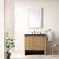 James Martin Vanities Hudson 36" Single Bathroom Vanity in Light Natural Oak with 3 cm Charcoal Soapstone Quartz Top and Rectangular Sink, , large