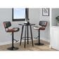 Lumisource Lombardi Swivel Adjustable Barstool with Grey Cushion in Black and Walnut, , large