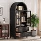 HOMLUX 71" Arched Kitchen Pantry Cabinet in Black, , large