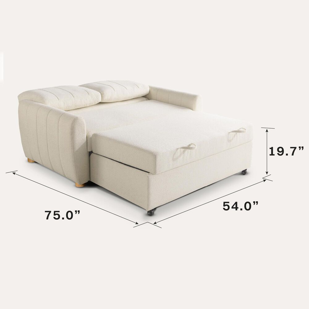 Lifestyle Solutions Galloway Convertible Loveseat in Ivory, , large