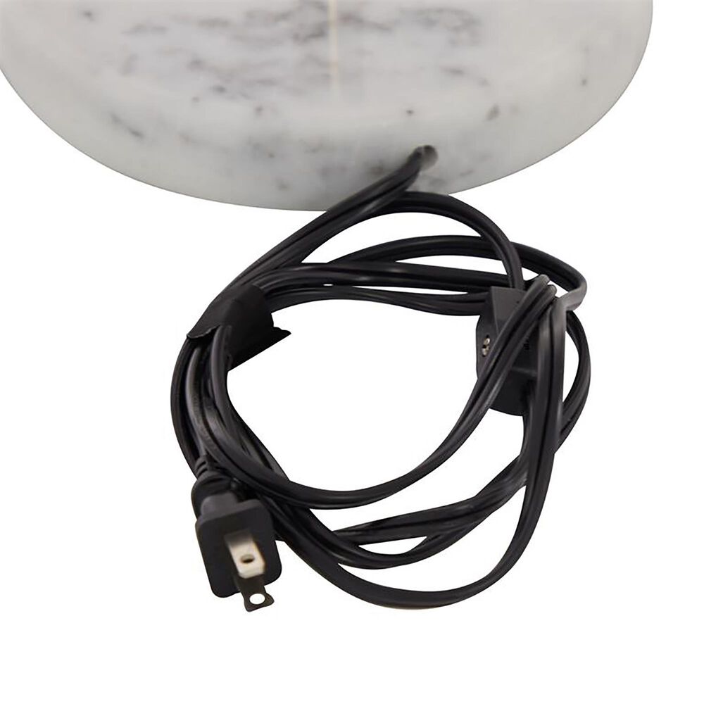 Maple and Jade Metallic Stem and Marble Base Table Lamp in White and Gold, , large
