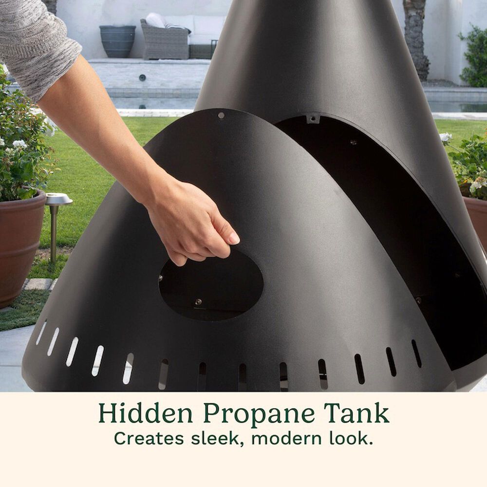 Cuisinart Chimenea Outdoor Propane Fire Pit in Black and Stainless Steel, , large