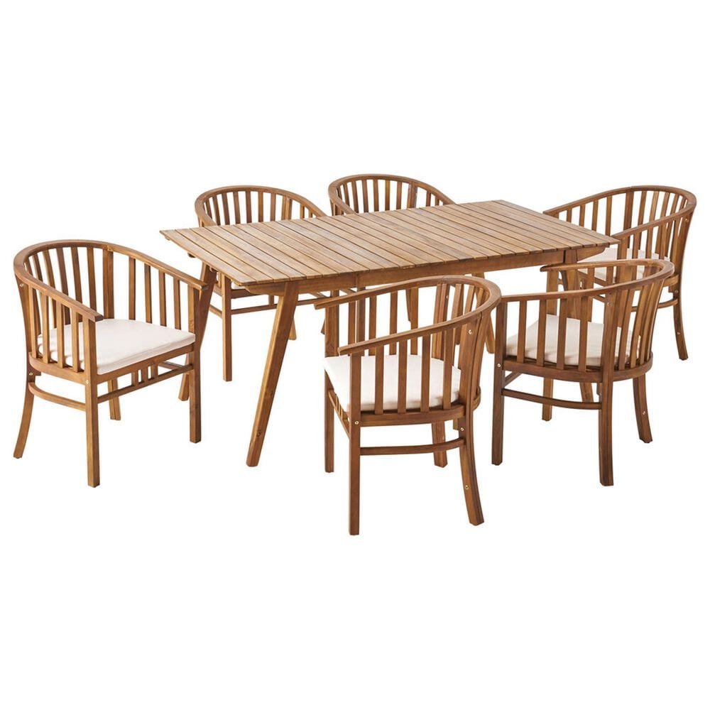 Hearth and Haven 7-Piece Outdoor Dining Set in Teak, , large