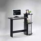 HOMLUX Compact Computer Desk with 3 Side Storage Shelves in Black and Grey, , large