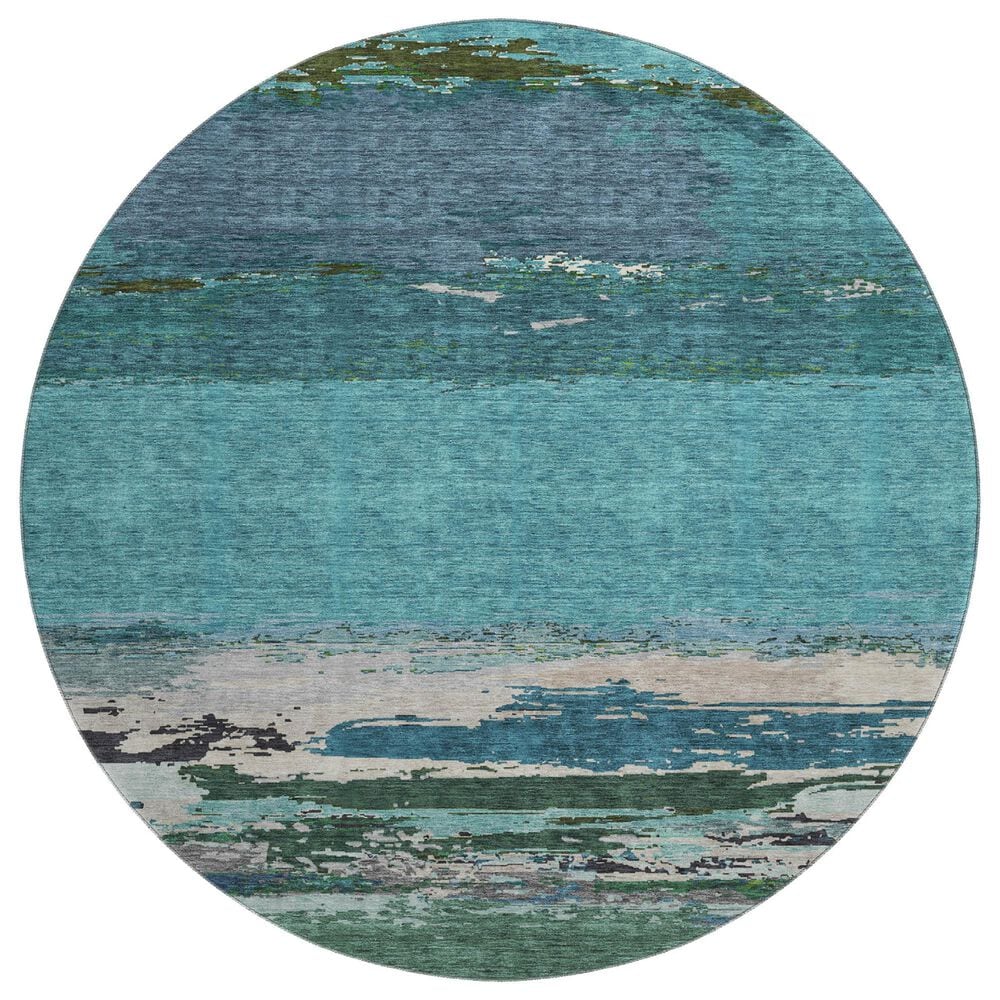 Dalyn Rug Company Trevi TV8 8" Round Teal Area Rug, , large