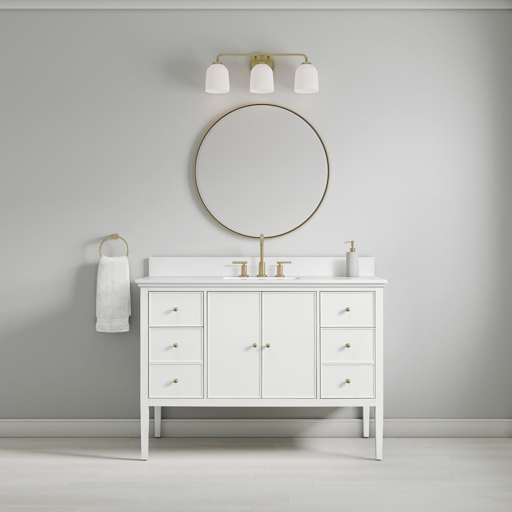 37B Heston 48" Single Bathroom Vanity in Bright White with White Composite Stone Top and Backsplash, , large