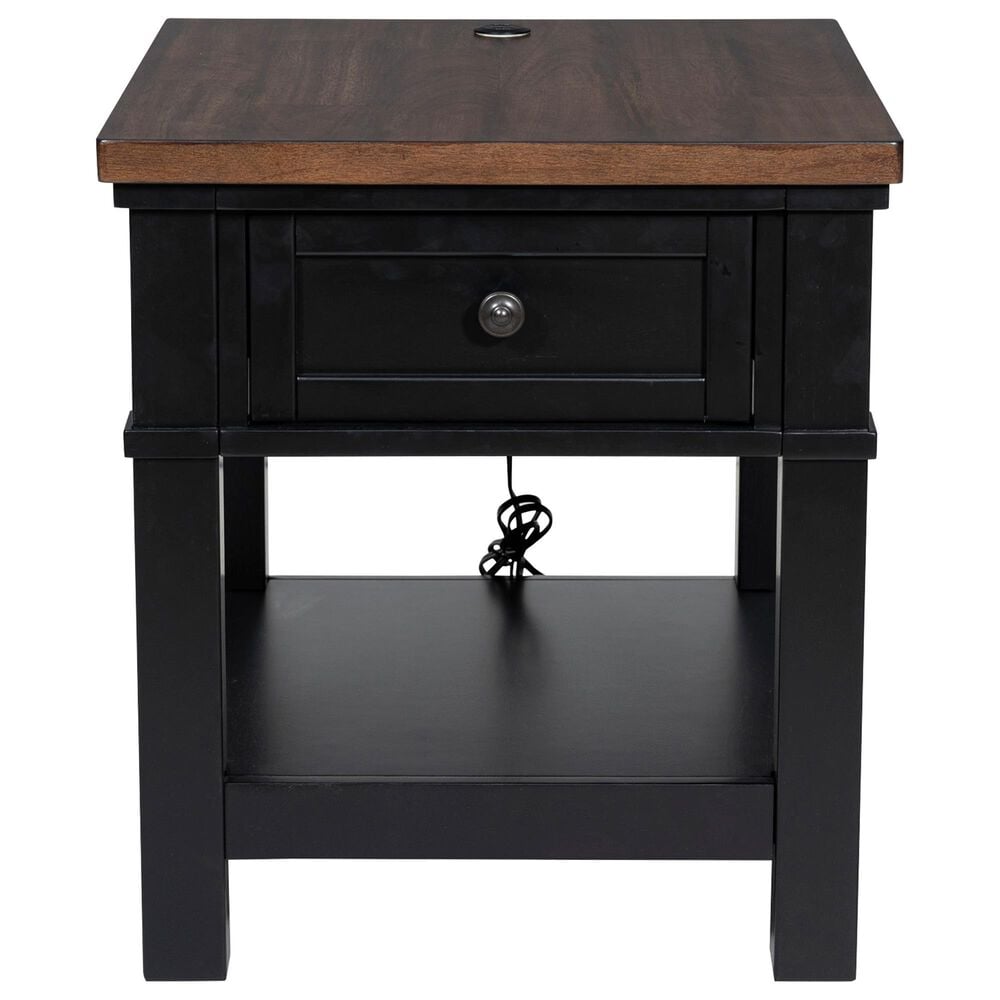 Ashley Wildenauer End Table in Warm Satin Black and Brown, , large
