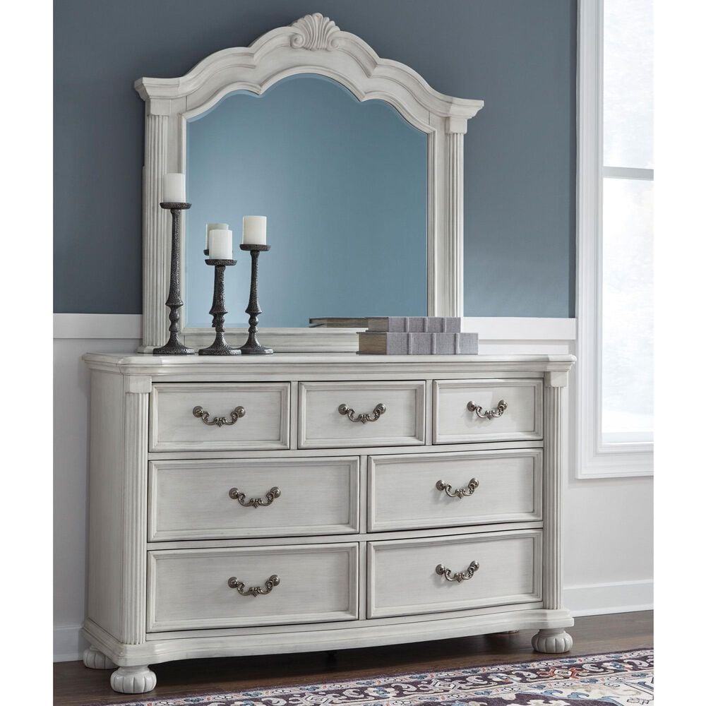 Ashley Montelaine 7-Drawer Dresser and Mirror in Antique White, , large