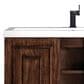 James Martin Vanities Alicante 39.5" Single Bathroom Vanity in Mid Century Acacia and Matte Black with 5 cm White Glossy Resin Top and Rectangular Sink, , large