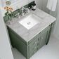 James Martin Vanities Brittany 30" Single Bathroom Vanity in Smokey Celadon with 3 cm Victorian Silver Quartz Top and Rectangular Sink, , large