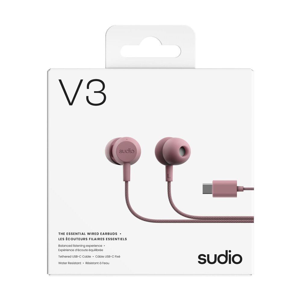 Sudio V3 Wired Earbuds in Pink, , large