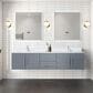 Lexora Home Geneva 80" Double Bathroom Vanity in Dark Grey with 2 cm White Quartz Top and Rectangular Sinks, , large