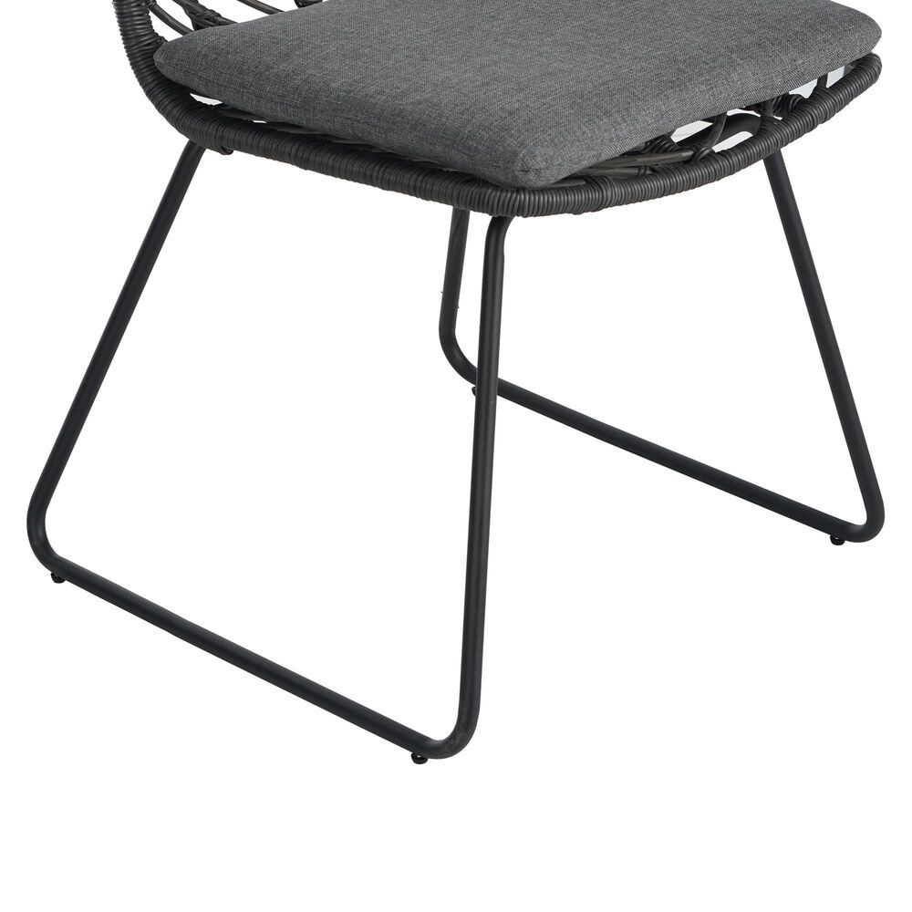 Hearth and Haven Deja Patio Chair with Gray Cushion in Gray &#40;Set of 2&#41;, , large