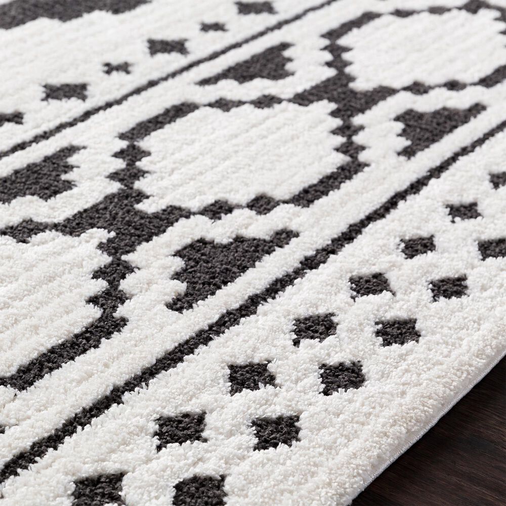 Surya Moroccan Shag MCS-2305  2&#39; x 3&#39; Black and White Area Rug, , large