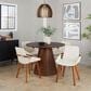 Lumisource Cosmo Arm Chair with Cream Faux Leather Cushion in Walnut, , large