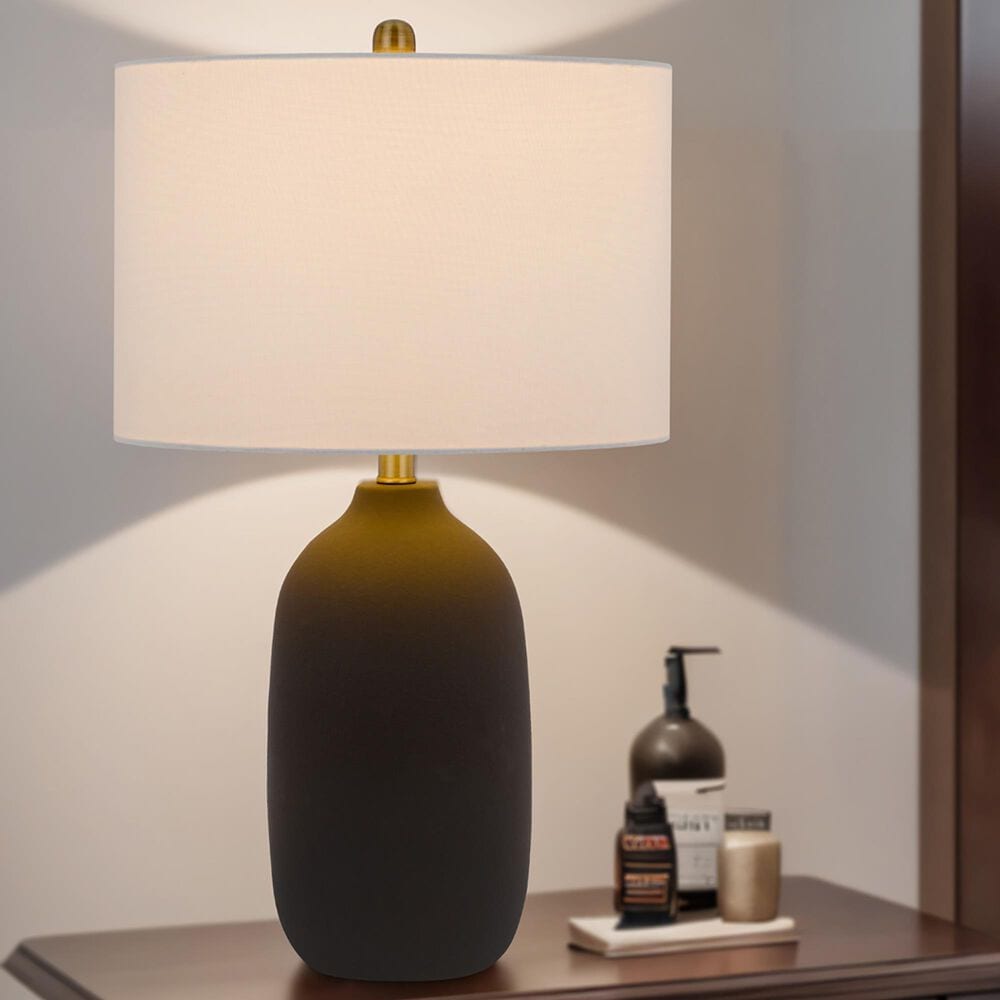 Cal Lighting Trani Ceramic Table Lamp in Matte Black, , large
