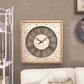 Maple and Jade 29" Wall Clock in Distressed White and Brown, , large