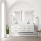 Lexora Home Castor 60" Double Bathroom Vanity in White with White Quartz Top, Rectangular Sinks and 28" Mirrors, , large