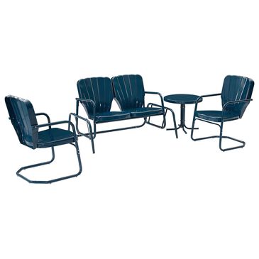 Crosley Furniture Ridgeland 4-Piece Patio Conversation Set in Navy, , large