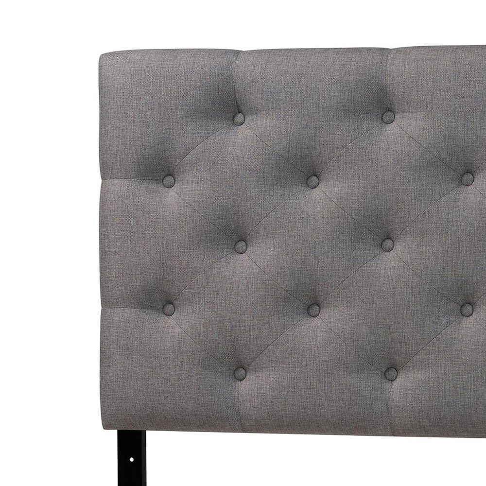 Baxton Studio Viviana Twin Upholstered Panel Headboard in Grey, , large