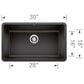 Blanco Precis 30" Single Bowl Kitchen Sink in Anthracite, , large