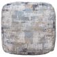 LR Home 18" Square Abstract Pouf in Taupe and Blue, , large