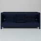 Lexora Home Jacques 72" Double Bathroom Vanity in Navy Blue with 2 cm White Carrara Marble Top and Rectangular Sinks, , large