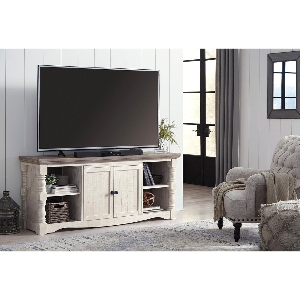 Ashley Havalance 67&quot; Extra Large TV Stand in Weathered Gray and Vintage White, , large