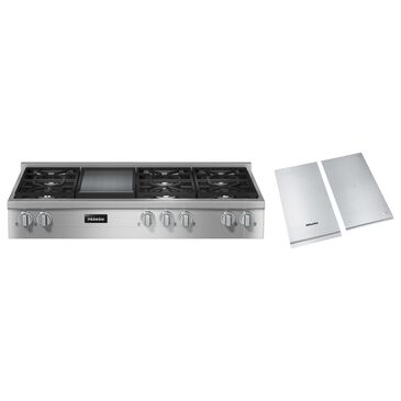 Miele 48" Natural Gas Rangetop with Broil-Griddle Cover in Stainless Steel and Black, , large