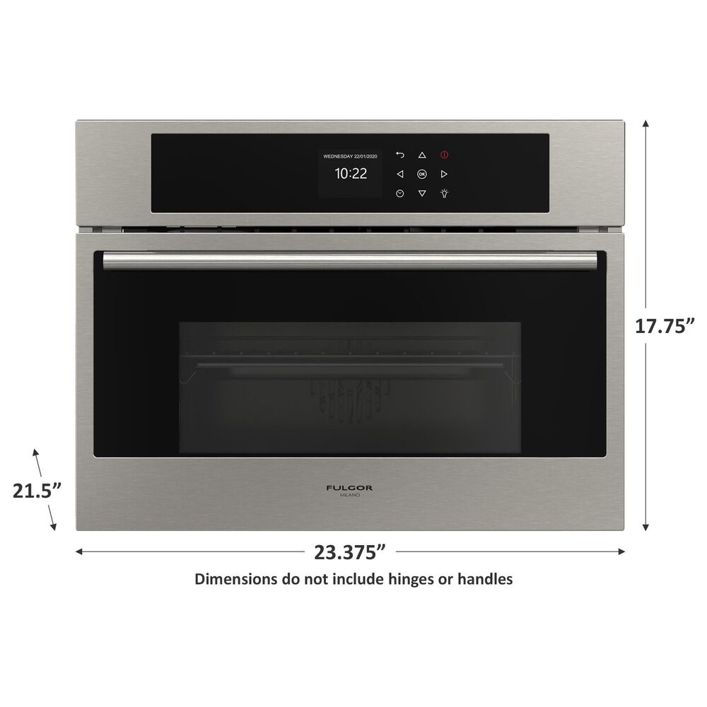 Fulgor Milano 24&quot; Compact Steam Single Wall Oven in Stainless Steel, , large