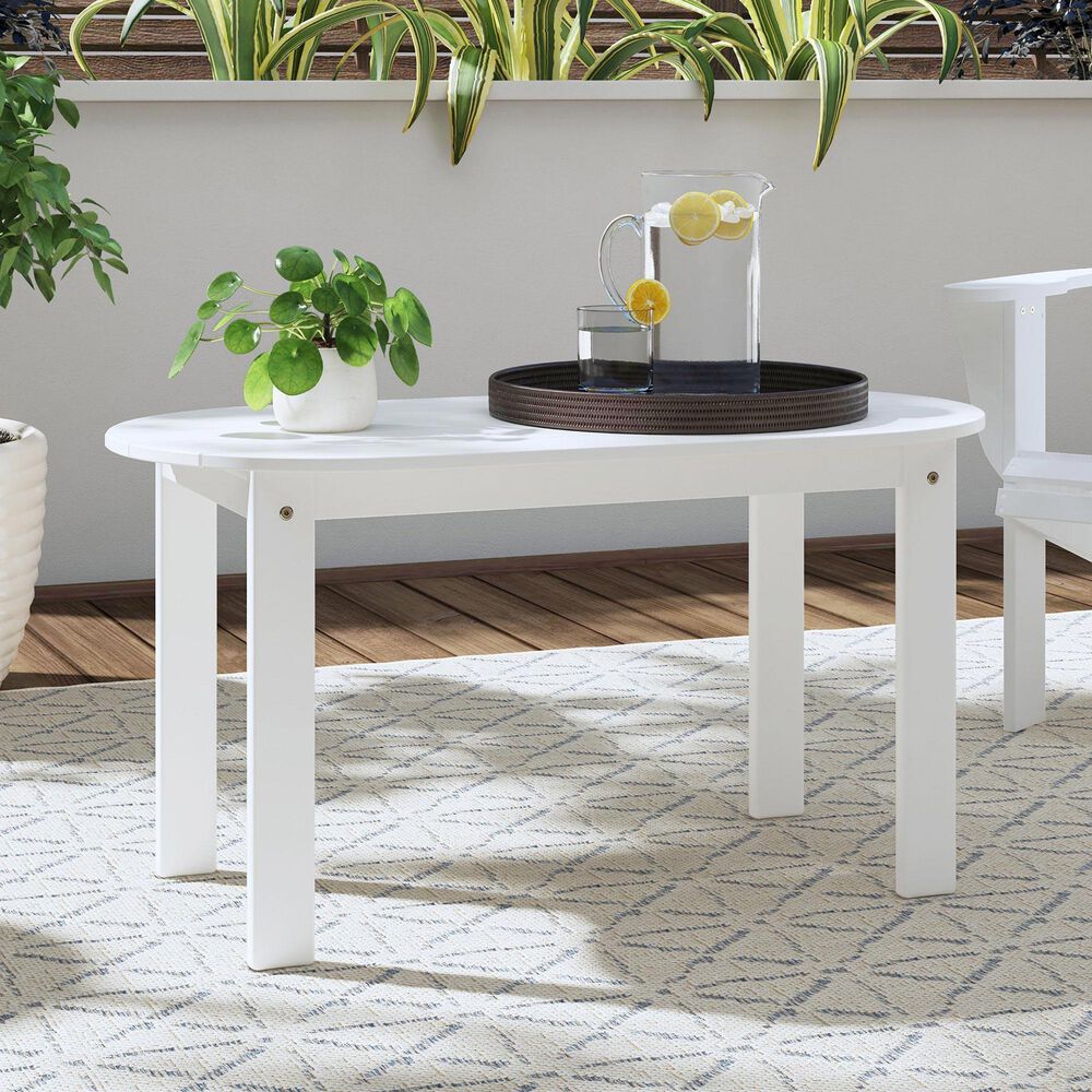 Linon Home Decor Adirondack Coffee Table in White, , large
