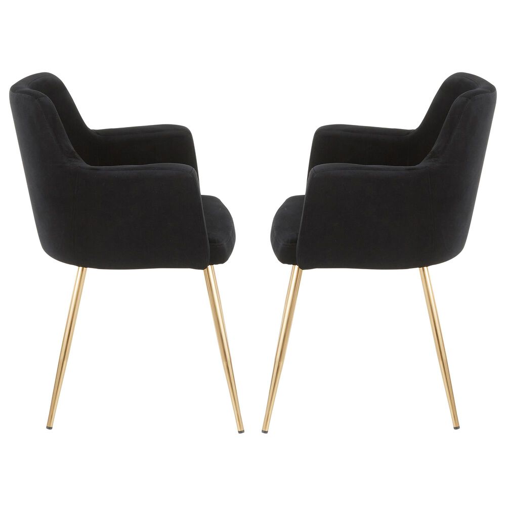 Lumisource Andrew Dining Chair in Black/Gold &#40;Set of 2&#41;, , large