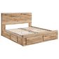 Ashley Hyanna Queen Panel Storage Bed with 2 Under Bed Storage Drawer in Tan Brown, , large