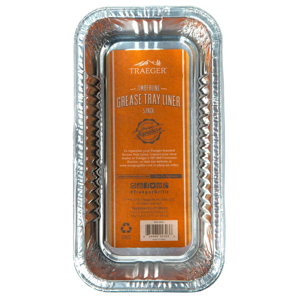 Traeger Grills Timberline Grease Pan Liner Set in Aluminum - Set of 5, , large