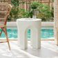 Hearth and Haven Outdoor Round Side Table with Arch Base Design in Antique White, , large